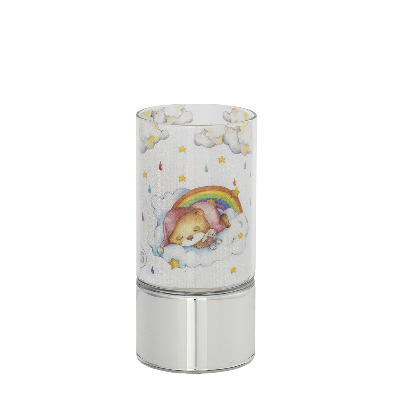 LAMPADA IN VETRO 7x15 CON DECORO ARCOBALENO